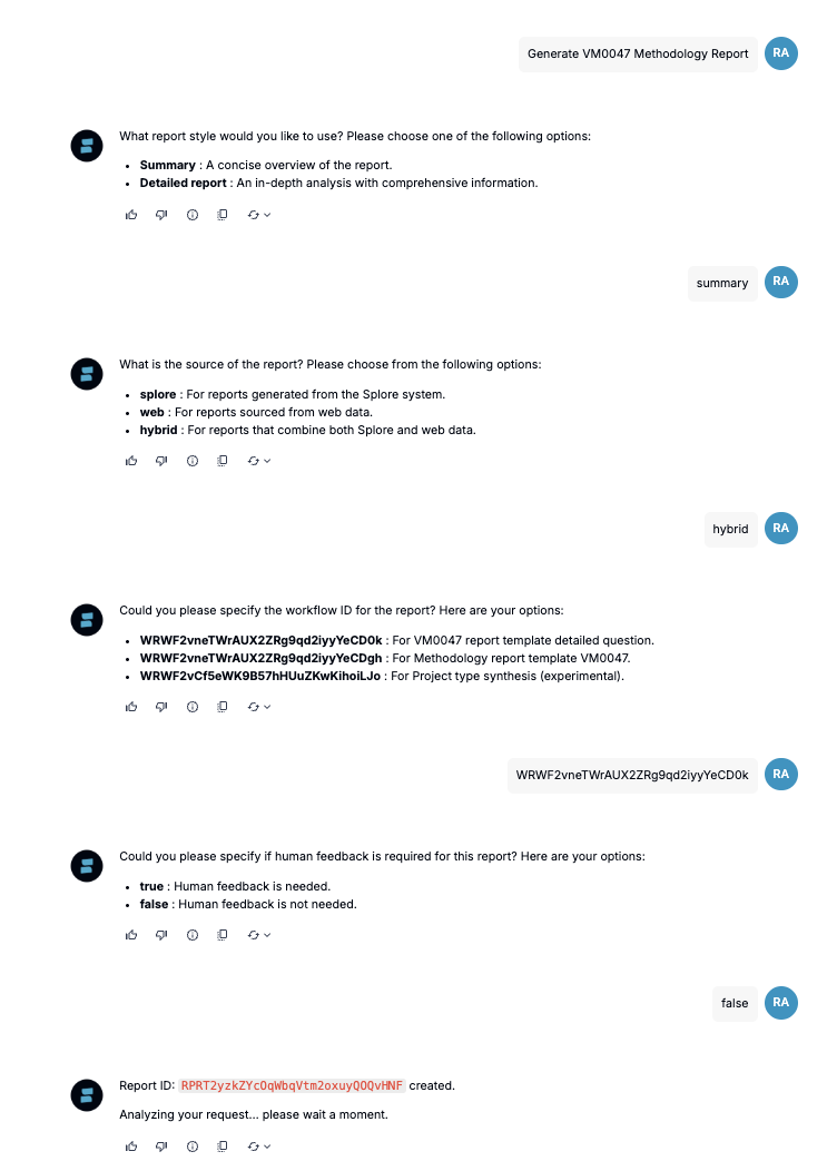 report chat